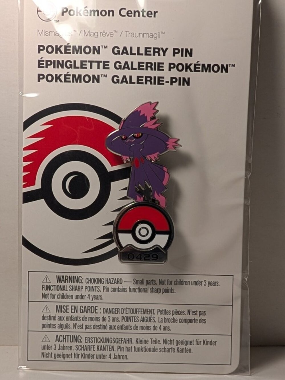 Pokemon Mismagius Enamel Pin Official Nintendo Standing Gallery Badge